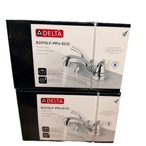 Delta Foundations 2 Handle Centerset Bathroom Faucet Chrome B2515LF PPU ECO 2x